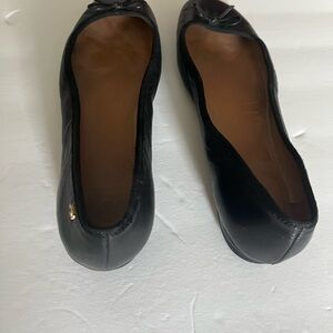 Tory Burch Black Ballet Flats with Gold Accent